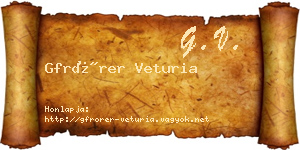 Gfrörer Veturia névjegykártya